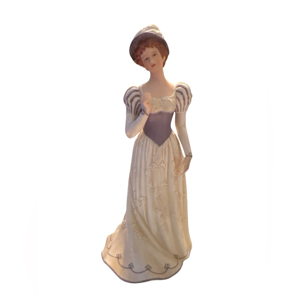 Home Interiors “Emily”  Elegant Purple and Cream Figurine